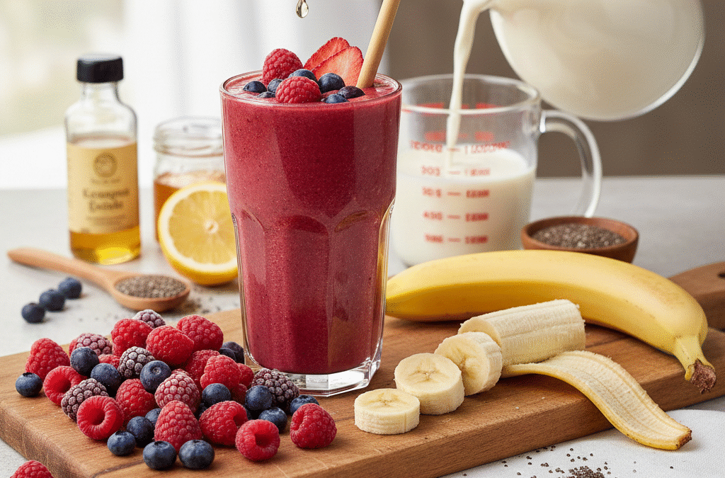 Smoothie de frutos rojos sin gluten: saludable y delicioso