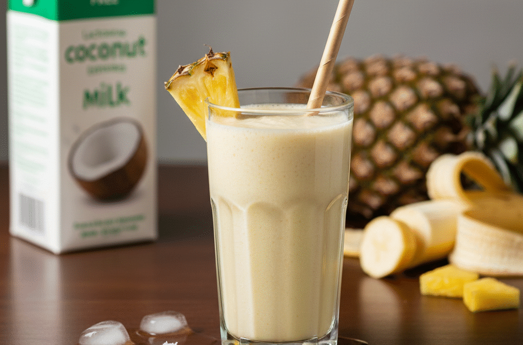 Smoothie de piña y coco sin lactosa: receta tropical y saludable